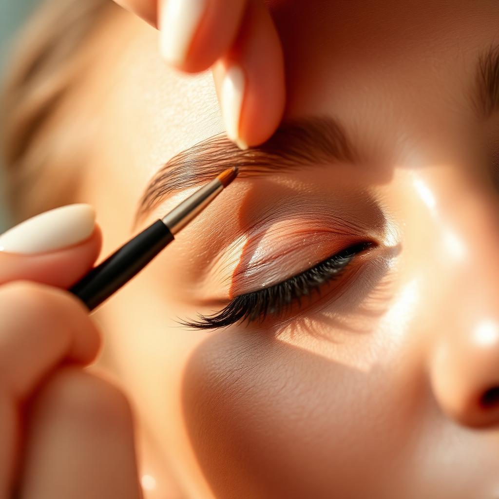 Brows & Lashes — simulated imagery, Brow tint, in progress